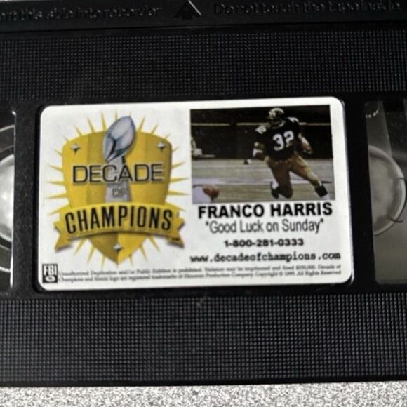 Pittsburgh Steelers Decade Of Champions Franco Harris Good Luck VHS Cassette - Picture 2 of 4